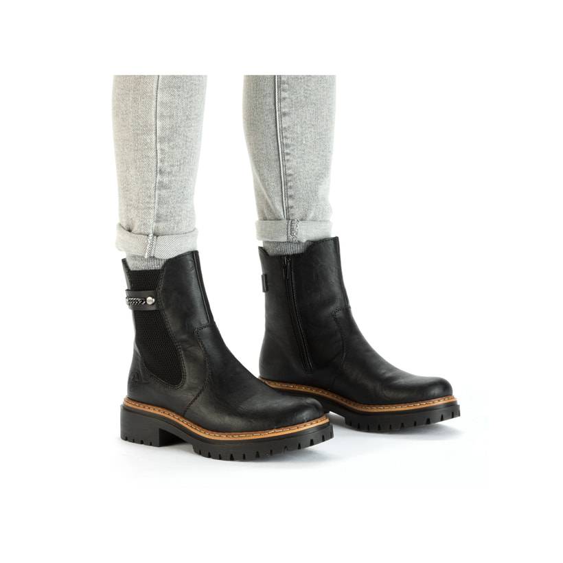 Rieker Artikelnummer 72690-00 Rieker Damen Chelsea Boots asphaltschwarz Top Angebot
