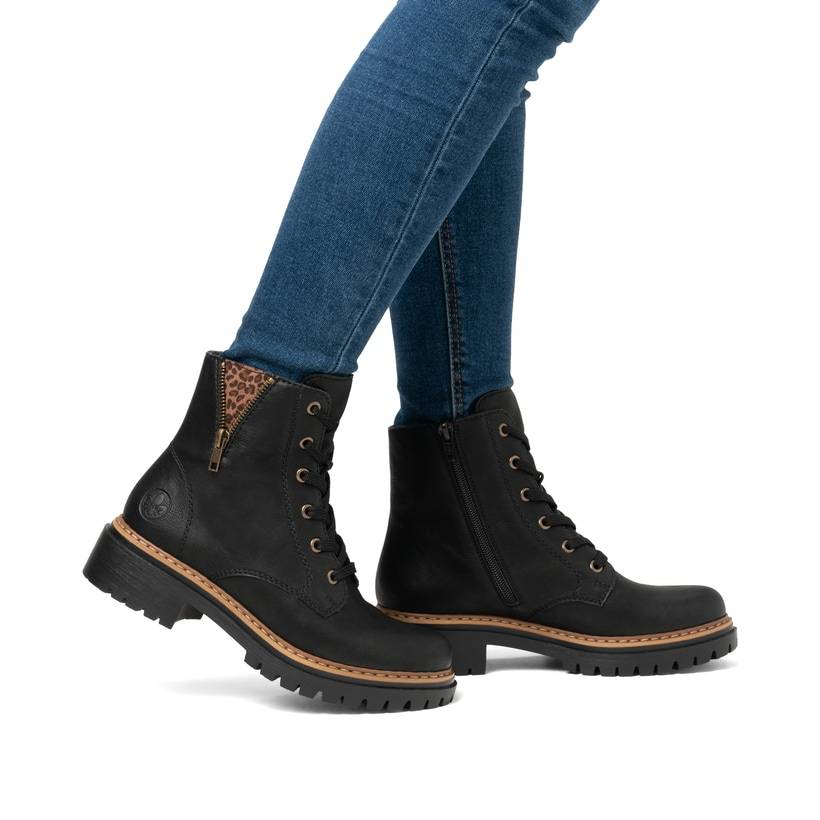 Rieker Artikelnummer 72617-00 Rieker Damen Biker Boots nachtschwarz Neueste Mode