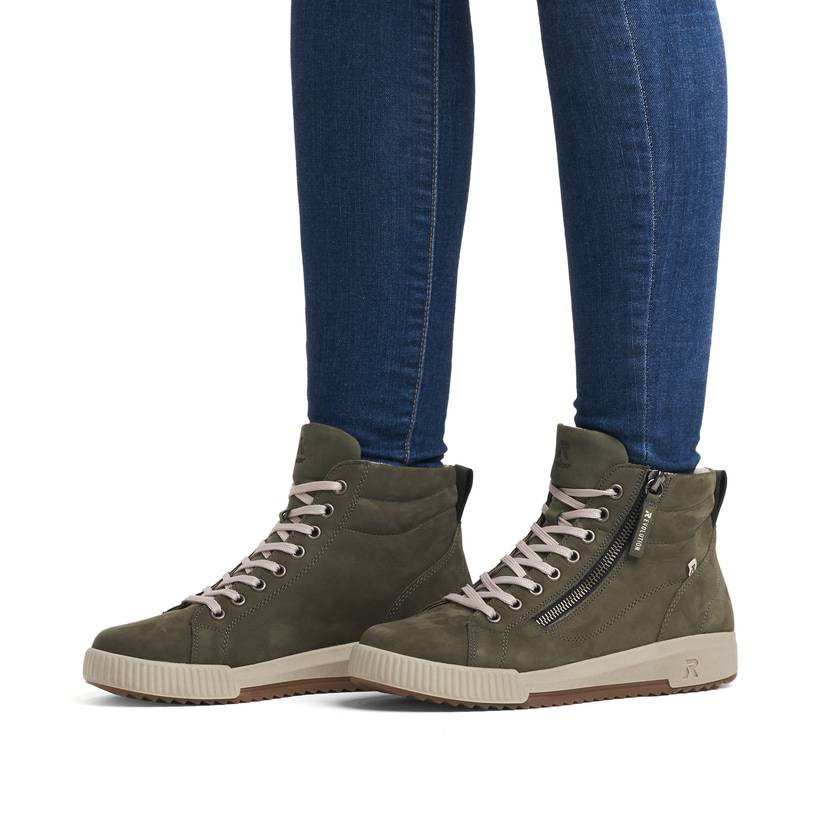 Rieker Artikelnummer W0164-54 Rieker Damen Sneaker High schilfgrün Online Outlet
