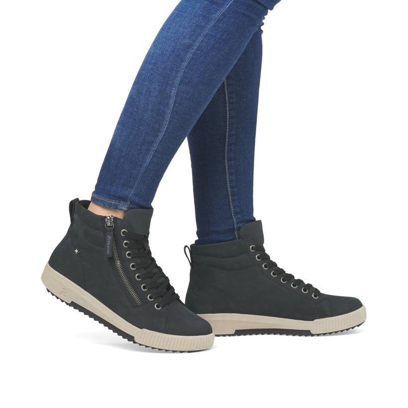 Rieker Artikelnummer W0164-14 Rieker Damen Sneaker High graublau Exklusive Angebote