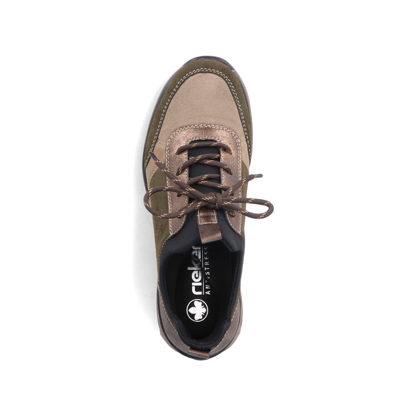 Rieker Artikelnummer M5660-64 Rieker Damen Slipper grünbraun Tiefpreis
