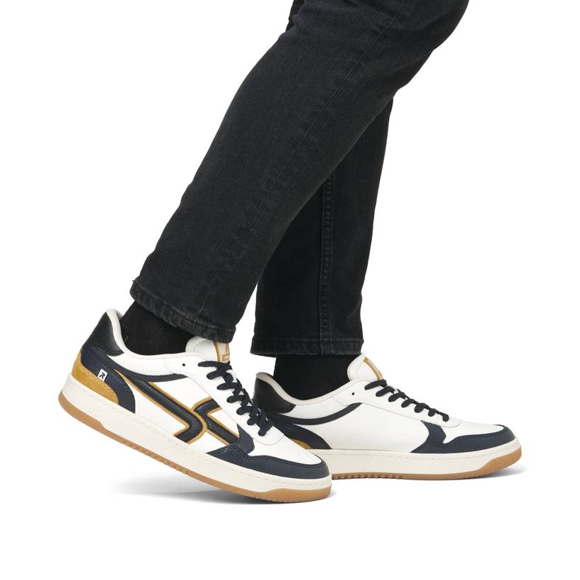 Rieker Artikelnummer U1900-81 Rieker Herren Sneaker Low cremeweiß-schwarz Bis zu 50% Rabatt