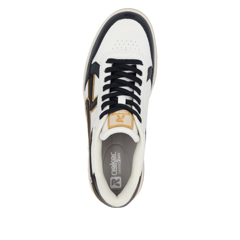 Rieker Artikelnummer U1900-81 Rieker Herren Sneaker Low cremeweiß-schwarz Bis zu 50% Rabatt