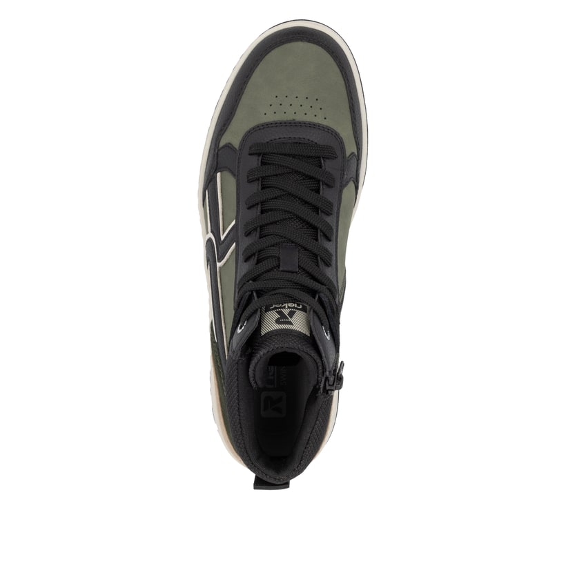 Rieker Artikelnummer U1970-01 Rieker Herren Sneaker High khaki-schwarz Bis zu 60% Rabatt