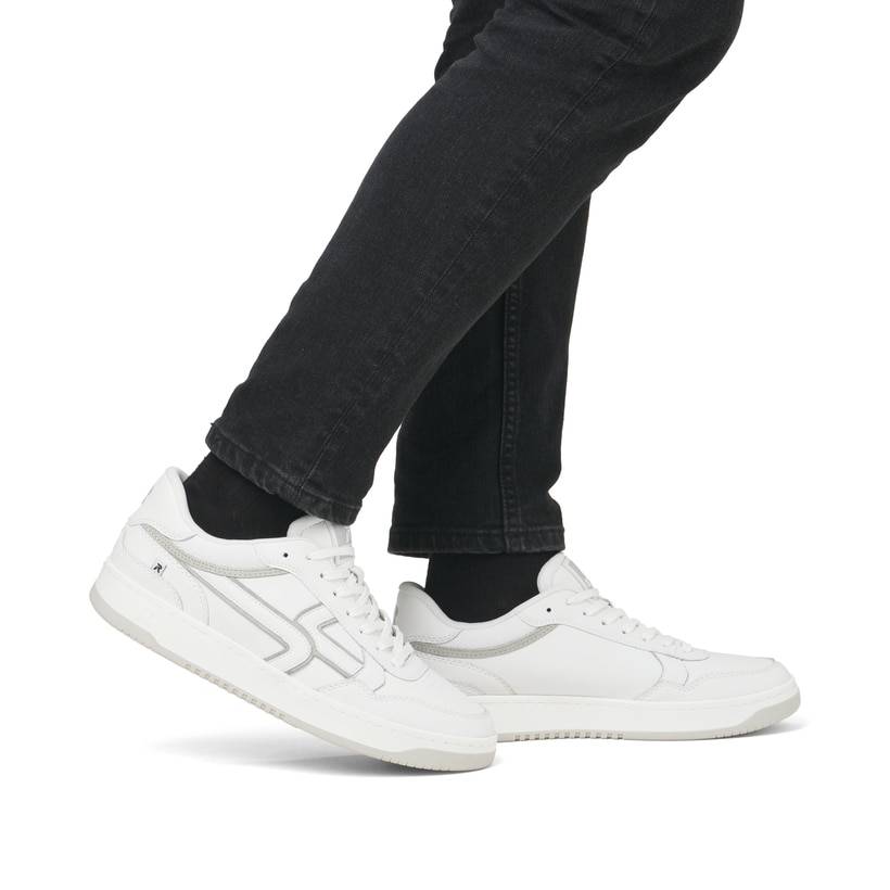 Rieker Artikelnummer U1900-80 Rieker Herren Sneaker Low frostweiß-grau Super Rabatt