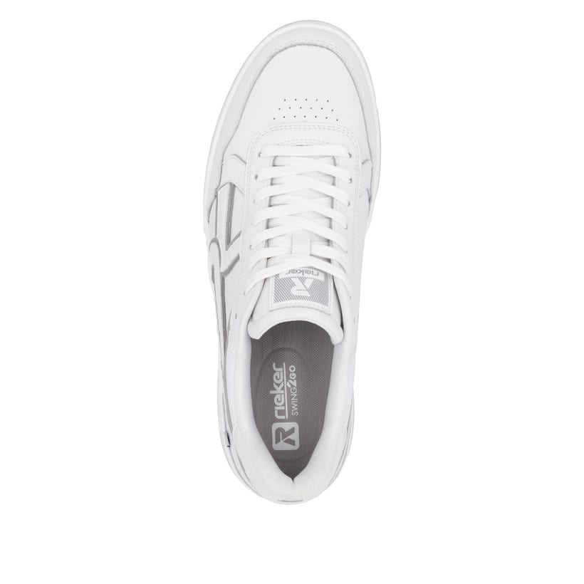 Rieker Artikelnummer U1900-80 Rieker Herren Sneaker Low frostweiß-grau Super Rabatt