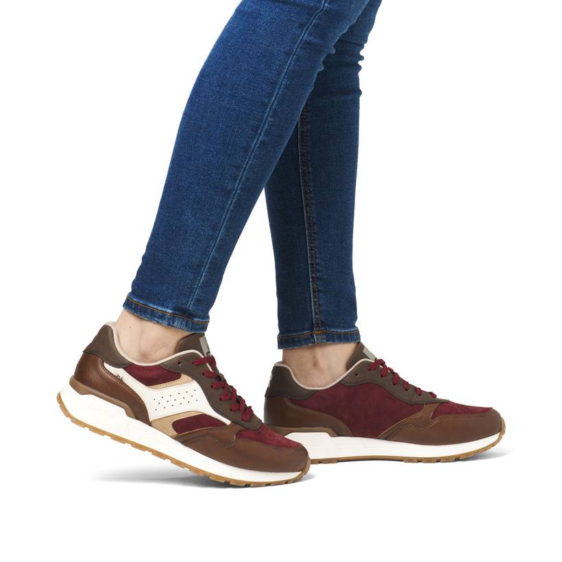 Rieker Artikelnummer W0607-35 Rieker Damen Sneaker Low zimtbraun-rubinrot Letzte 2 Tage