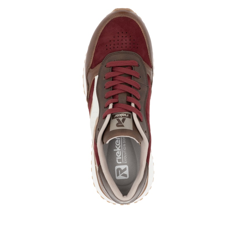 Rieker Artikelnummer W0607-35 Rieker Damen Sneaker Low zimtbraun-rubinrot Letzte 2 Tage