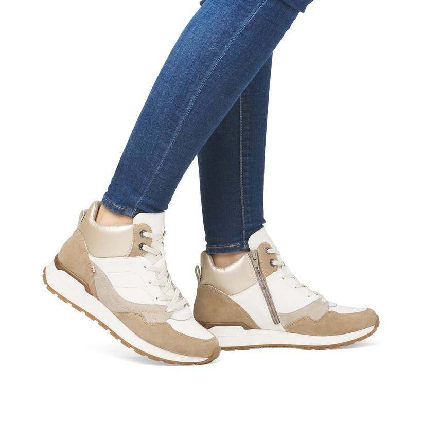 Rieker Artikelnummer W0672-80 Rieker Damen Sneaker High weiß-beige Letzter Tag