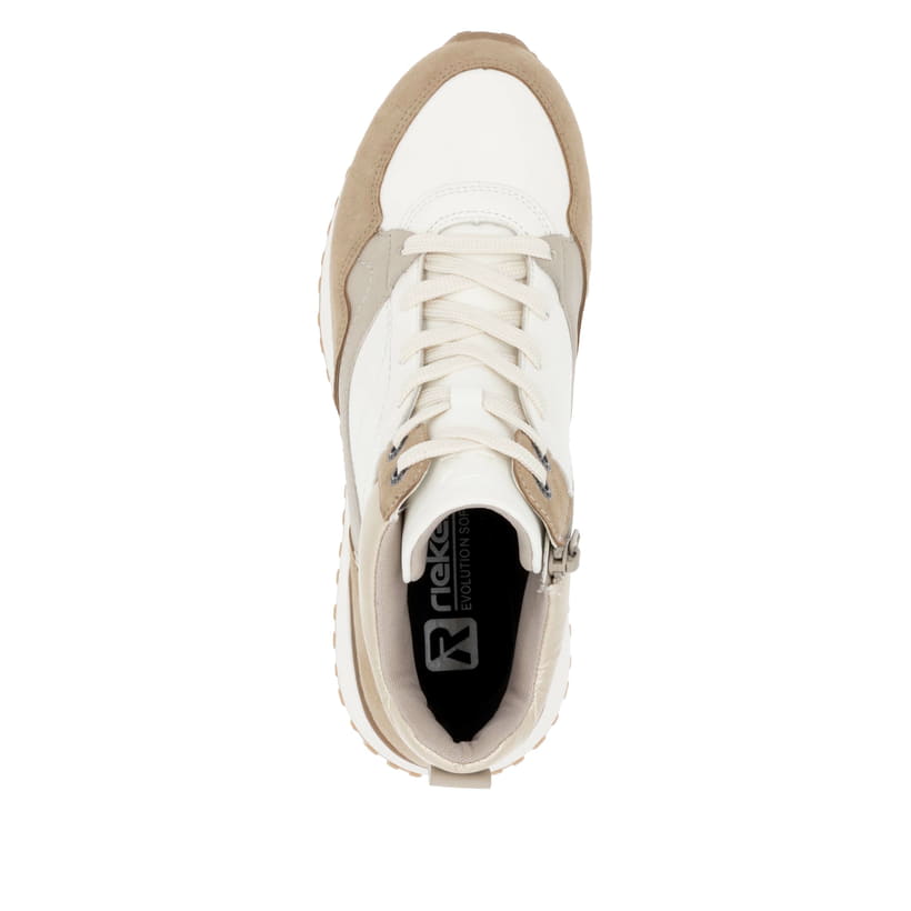 Rieker Artikelnummer W0672-80 Rieker Damen Sneaker High weiß-beige Letzter Tag