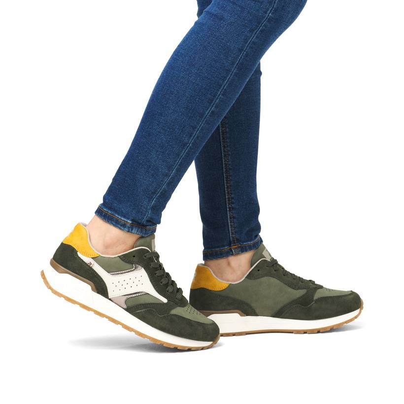 Rieker Artikelnummer W0607-54 Rieker Damen Sneaker Low khaki-cremeweiß Zeitbegrenzte Promotion
