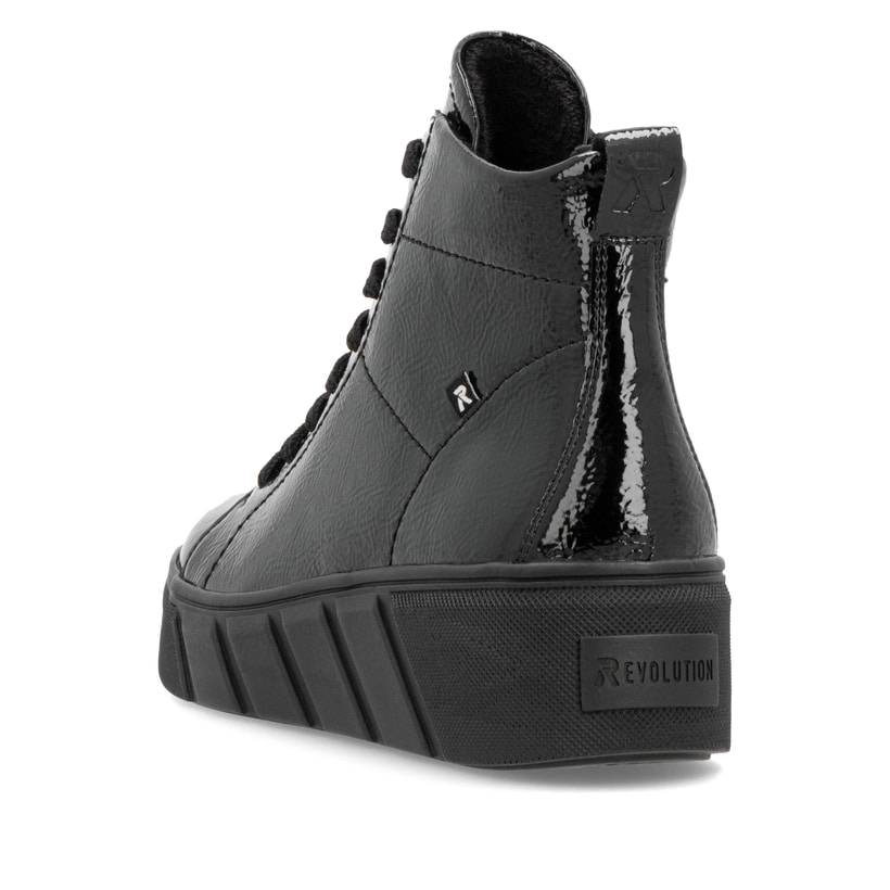 Rieker Artikelnummer W0561-01 Rieker Damen Sneaker High glanzschwarz Nur für heute