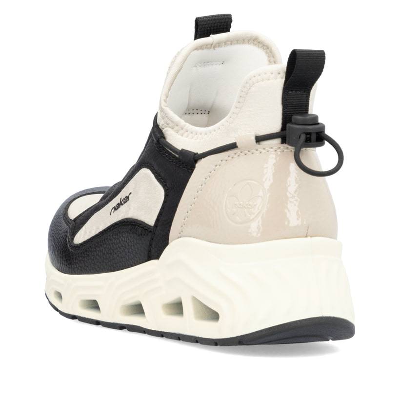Rieker Artikelnummer N5254-60 Rieker Damen Slipper tiefschwarz-hellbeige Sonderangebot der Fabrik