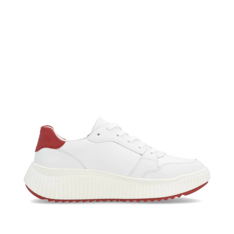 Rieker Artikelnummer W1700-80 Rieker Damen Sneaker Low kristallweiß-rot Vierteljährliche Förderung