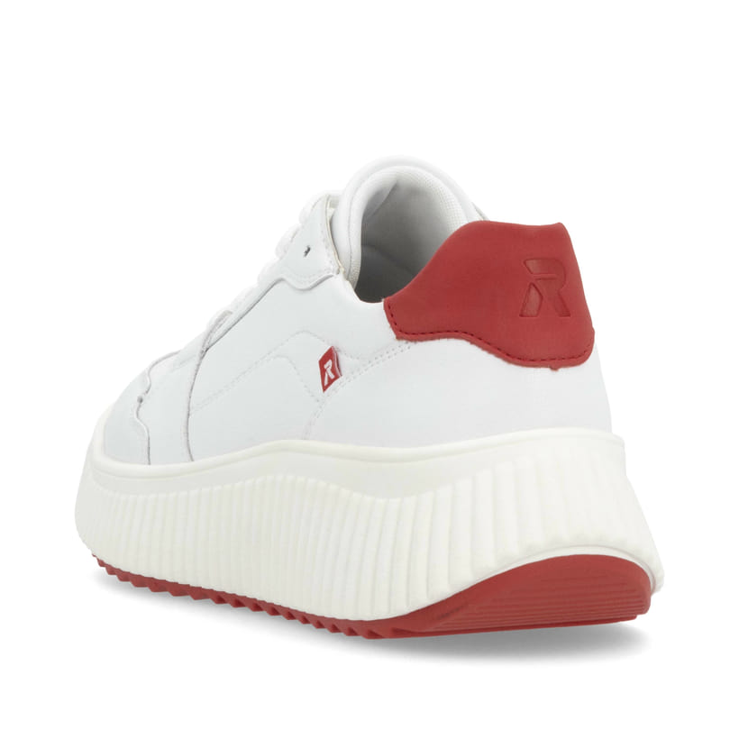 Rieker Artikelnummer W1700-80 Rieker Damen Sneaker Low kristallweiß-rot Vierteljährliche Förderung