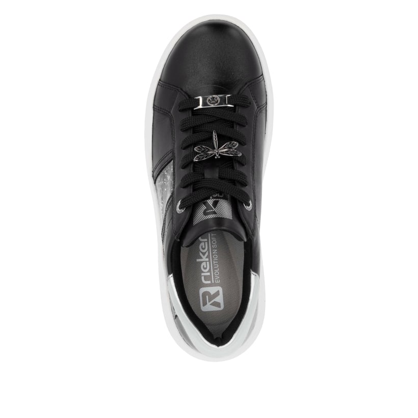 Rieker Artikelnummer W1202-00 Rieker Damen Sneaker Low mattschwarz-silber Bis zu 55% Rabatt