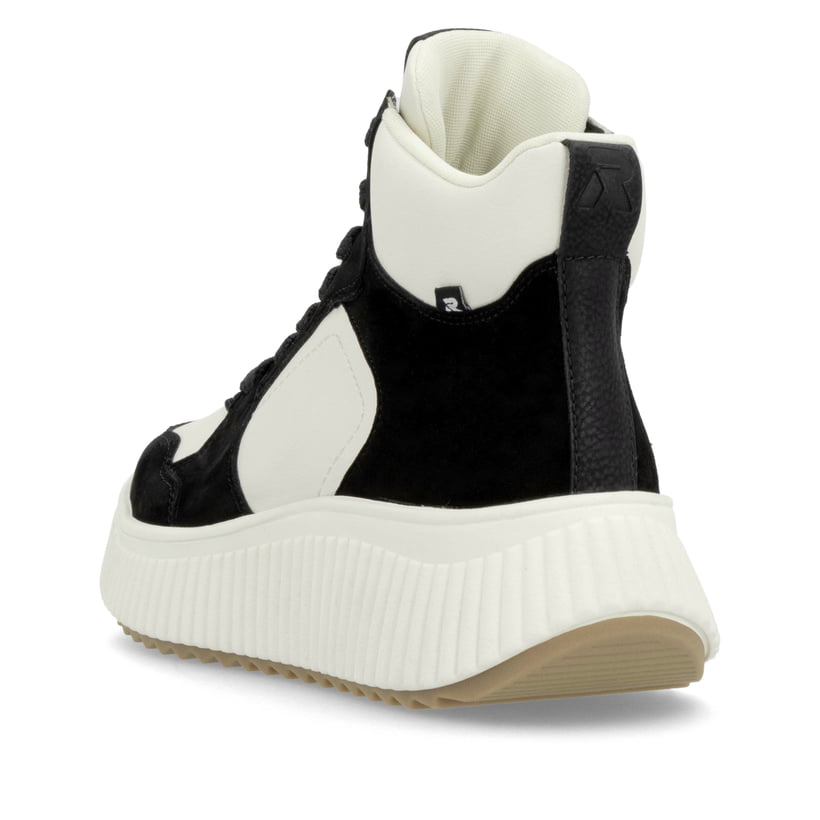 Rieker Artikelnummer W1770-60 Rieker Damen Sneaker High cremeweiß-schwarz Nur noch ein Tag übrig