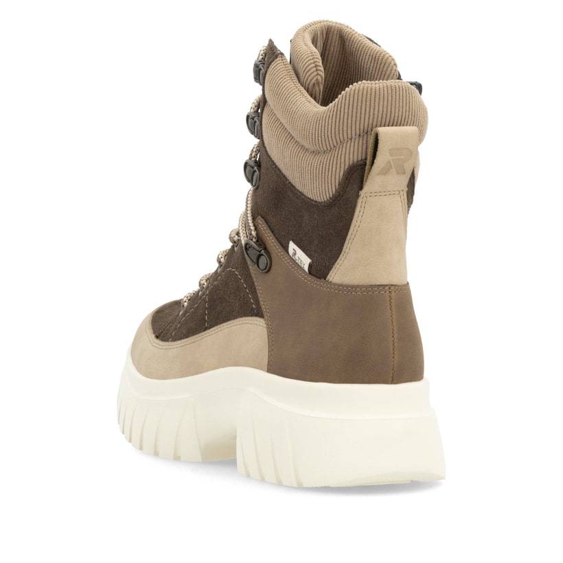 Rieker Artikelnummer W1871-25 Rieker Damen Schnürstiefel holzbraun-lehmbeige Riesige Rabatte