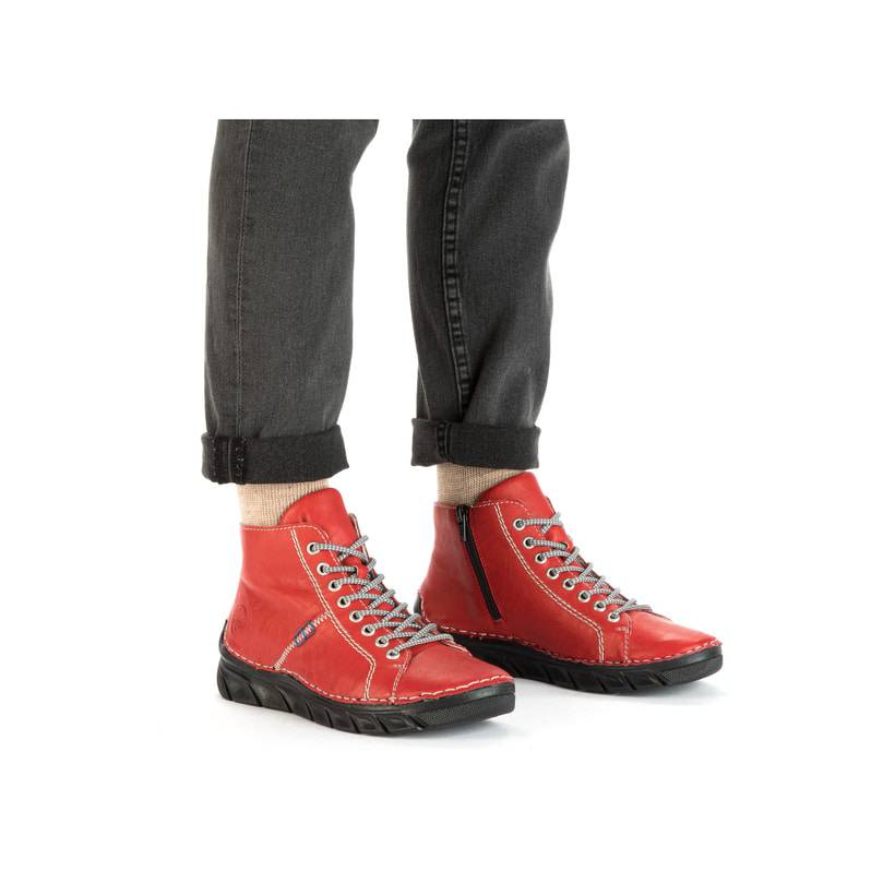 Rieker Artikelnummer 55020-33 Rieker Damen Schnürschuhe feuerrot Black Friday Preise
