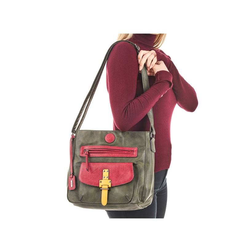 Rieker Artikelnummer H1340-56 Rieker Handtasche khaki-kirschrot Fabrikpreis