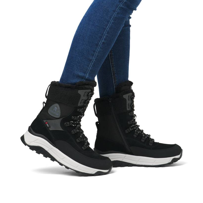 Rieker Artikelnummer W0066-00 Rieker Damen Schnürstiefel carbonschwarz Nur noch ein Tag übrig