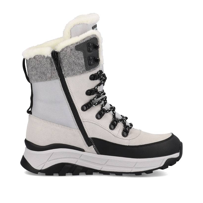 Rieker Artikelnummer W0066-60 Rieker Damen Schnürstiefel creamy-white black Super Rabatt