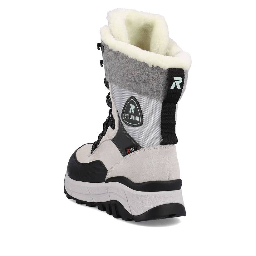 Rieker Artikelnummer W0066-60 Rieker Damen Schnürstiefel creamy-white black Super Rabatt