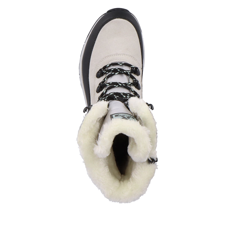 Rieker Artikelnummer W0066-60 Rieker Damen Schnürstiefel creamy-white black Super Rabatt
