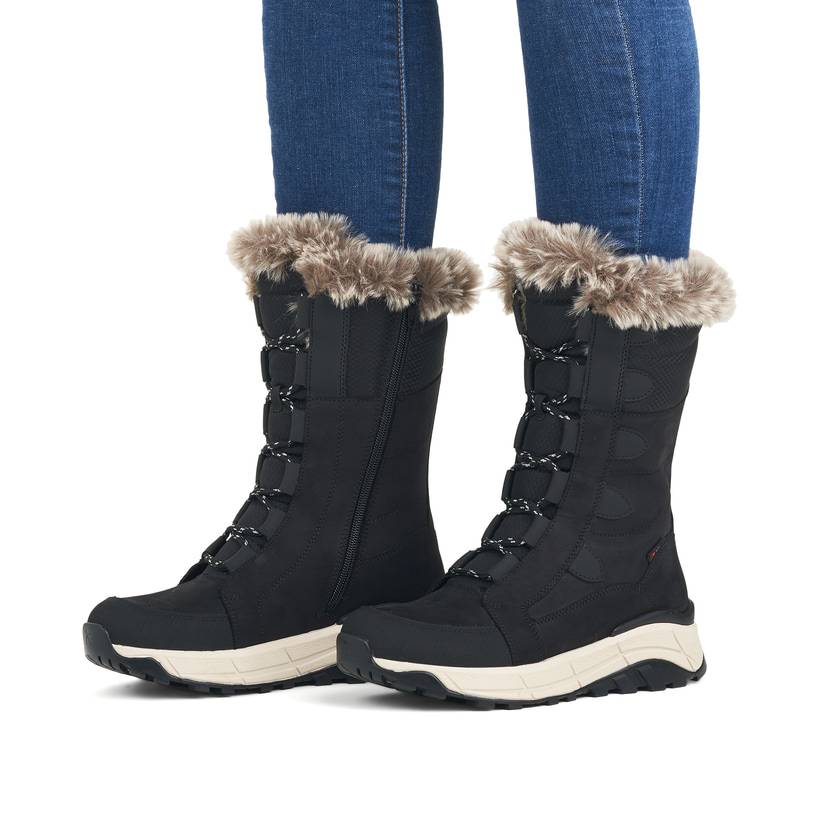 Rieker Artikelnummer W0070-00 Rieker Damen Schnürstiefel asphaltschwarz Speichern exportieren