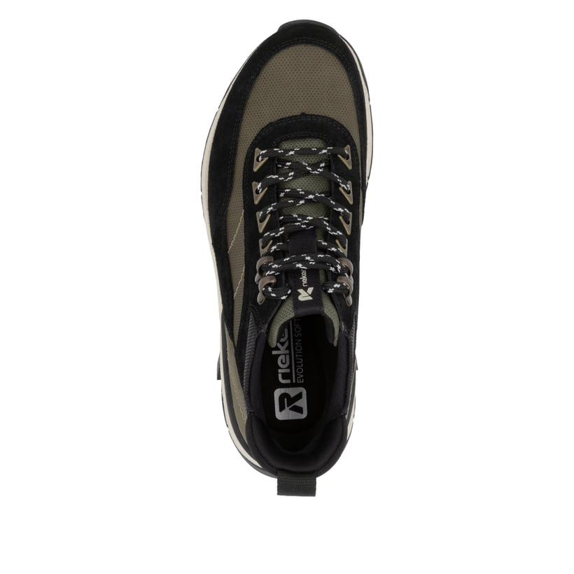 Rieker Artikelnummer W0067-54 Rieker Damen Schnürstiefel urbanschwarz-khaki Meist gekauft