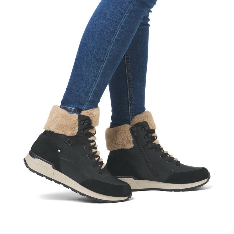 Rieker Artikelnummer W0670-00 Rieker Damen Schnürstiefel carbonschwarz Günstig kaufen