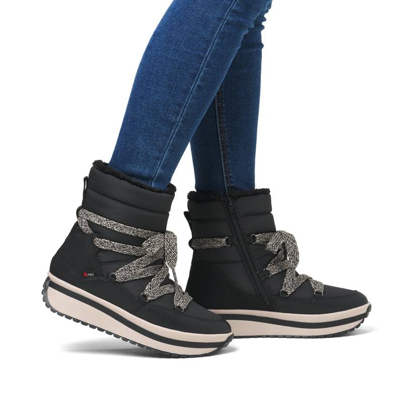 Rieker Artikelnummer W0971-00 Rieker Damen Schnürstiefel asphaltschwarz Flash Sale