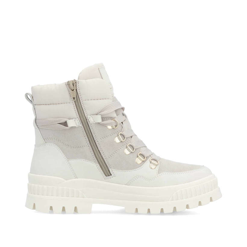 Rieker Artikelnummer W2171-80 Rieker Damen Schnürstiefel arktikgrau-cremeweiß Preisnachlass