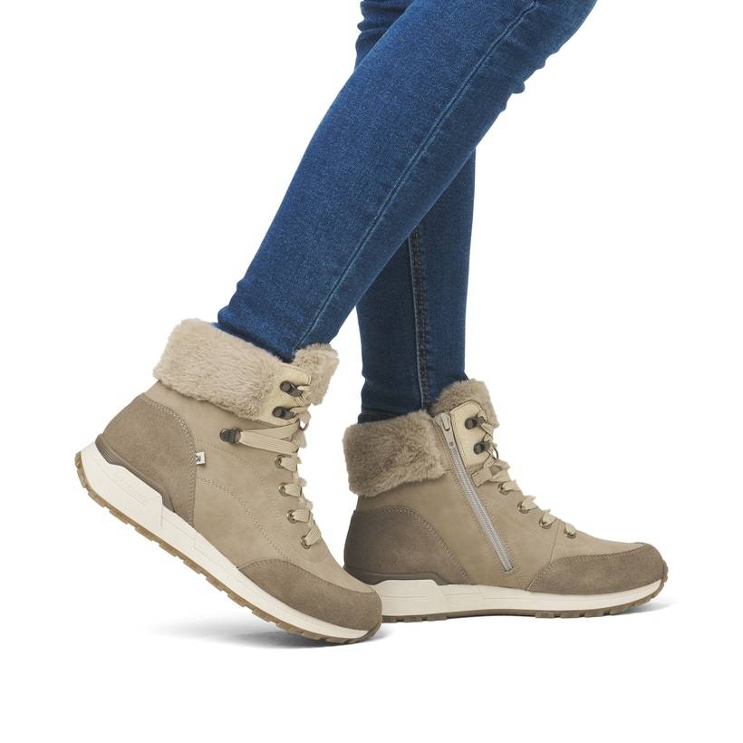Rieker Artikelnummer W0670-20 Rieker Damen Schnürstiefel braunbeige Saisonschlussverkauf