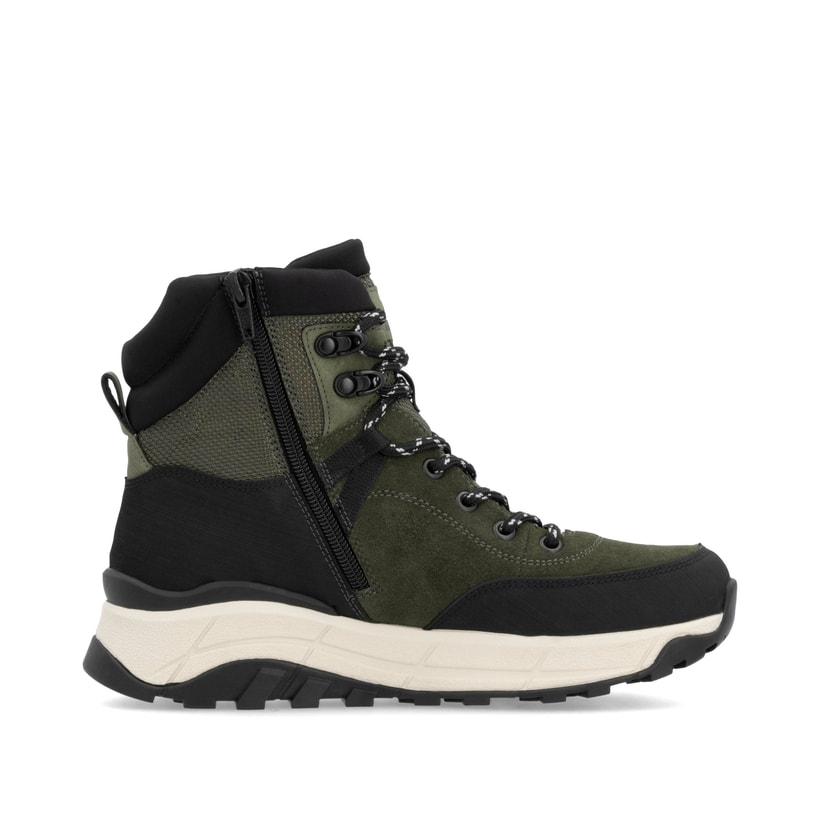 Rieker Artikelnummer W0072-54 Rieker Damen Schnürstiefel khaki-schwarz Weihnachtsangebot