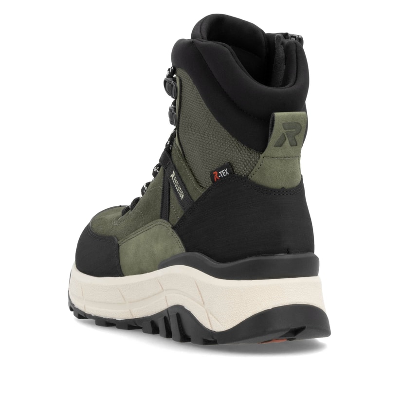 Rieker Artikelnummer W0072-54 Rieker Damen Schnürstiefel khaki-schwarz Weihnachtsangebot