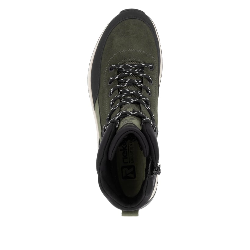 Rieker Artikelnummer W0072-54 Rieker Damen Schnürstiefel khaki-schwarz Weihnachtsangebot