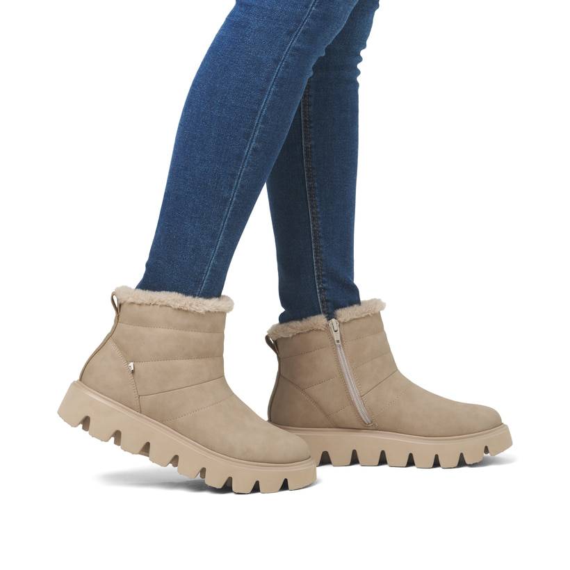 Rieker Artikelnummer W2070-20 Rieker Damen Kurzstiefel lehmbeige Muttertagsangebot