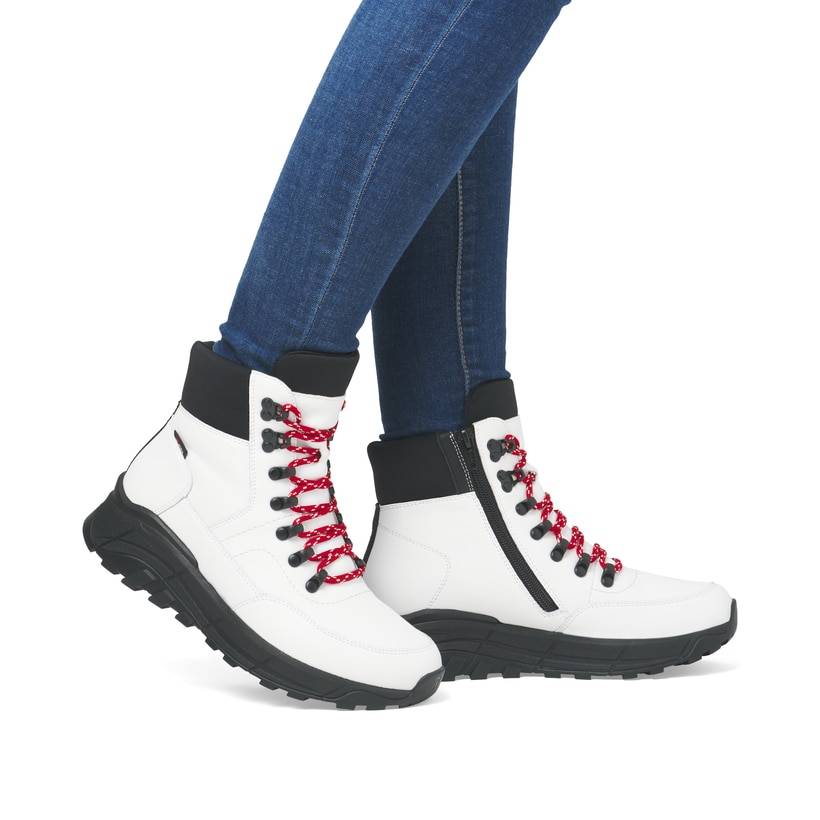 Rieker Artikelnummer W0063-81 Rieker Damen Schnürstiefel macciatoweiß Valentinstagsangebot