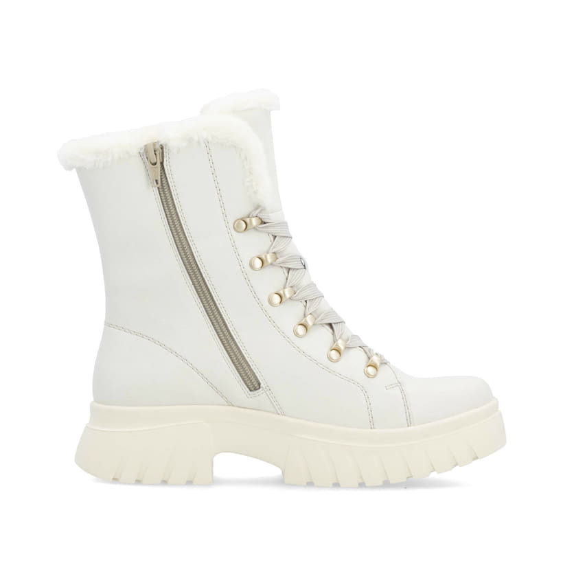 Rieker Artikelnummer W1874-80 Rieker Damen Schnürstiefel cremeweiß Heißer Verkauf