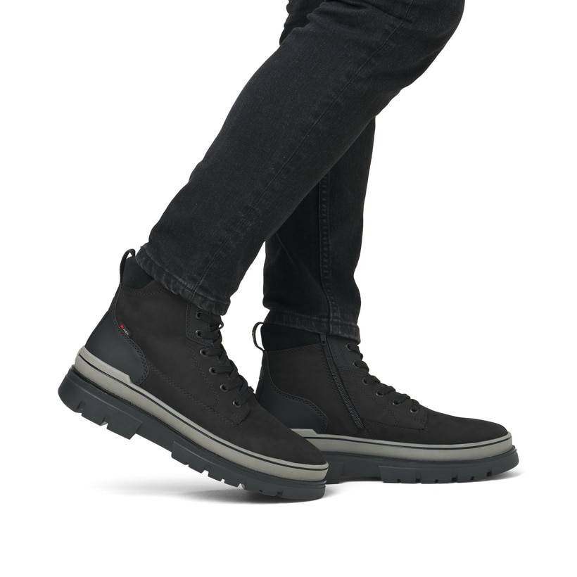 Rieker Artikelnummer U1273-00 Rieker Herren Schnürstiefel carbonschwarz Online Outlet