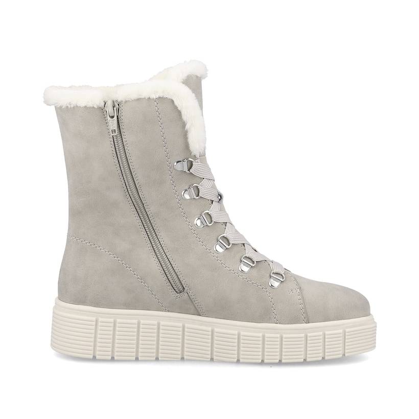 Rieker Artikelnummer W1070-40 Rieker Damen Schnürstiefel platinum grey Blitzangebot