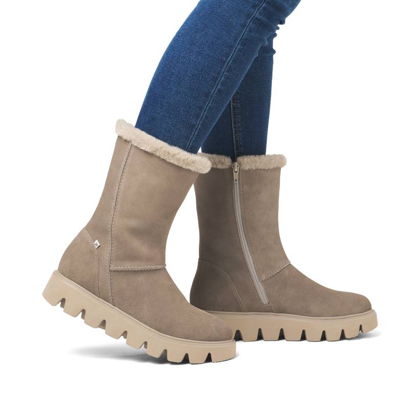 Rieker Artikelnummer W2072-64 Rieker Damen Hochschaftstiefel graubeige Neuheiten