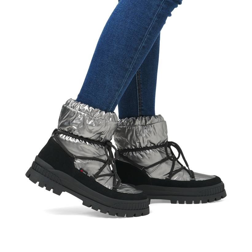 Rieker Artikelnummer W2170-42 Rieker Damen Kurzstiefel silber-schwarz Sonderangebote
