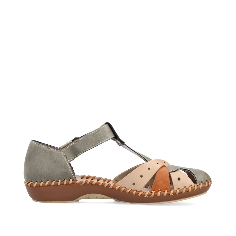 Rieker Artikelnummer M1655-54 Rieker Damen Riemchensandalen mintgrün-beige Zeitbegrenzte Promotion