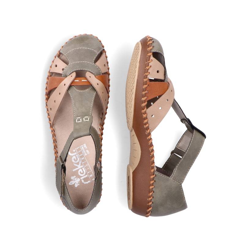 Rieker Artikelnummer M1655-54 Rieker Damen Riemchensandalen mintgrün-beige Zeitbegrenzte Promotion