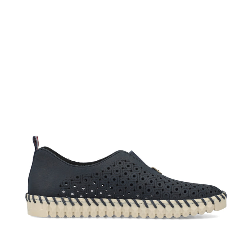 Rieker Artikelnummer N1963-14 Rieker Damen Slipper stahlblau Bis zu 50% Rabatt