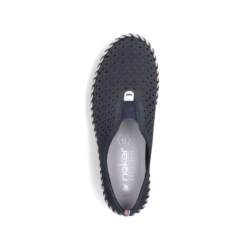 Rieker Artikelnummer N1963-14 Rieker Damen Slipper stahlblau Bis zu 50% Rabatt