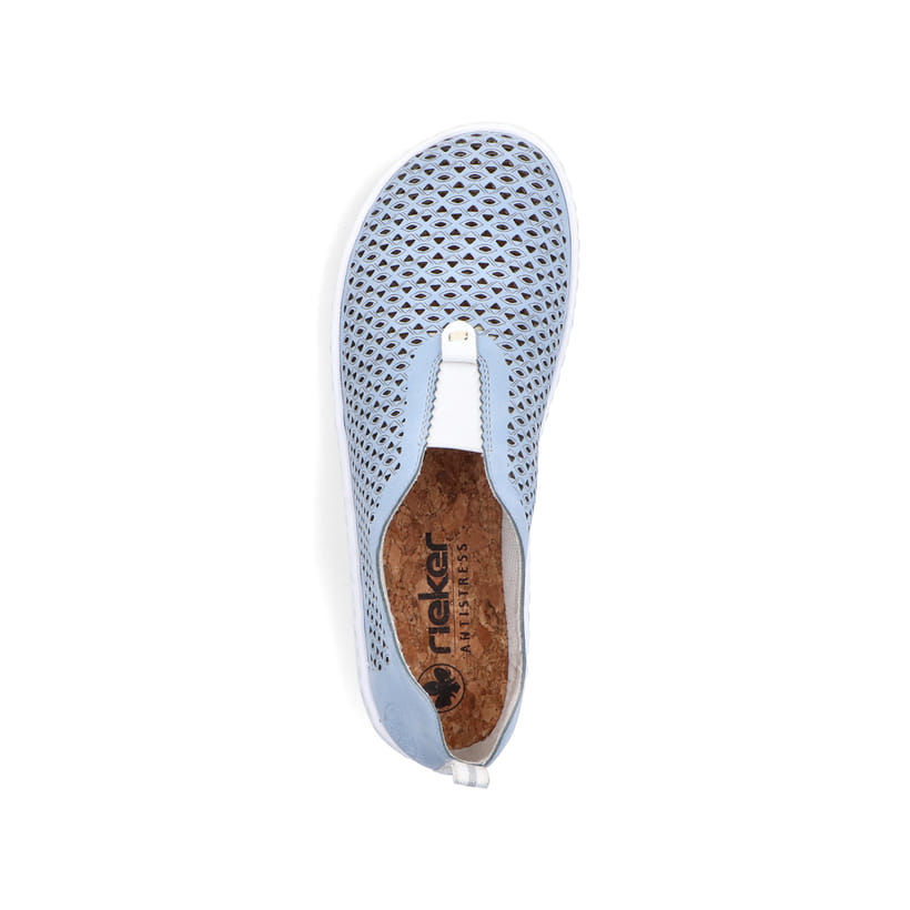 Rieker Artikelnummer 52866-10 Rieker Damen Slipper hellblau Bis zu 65% Rabatt