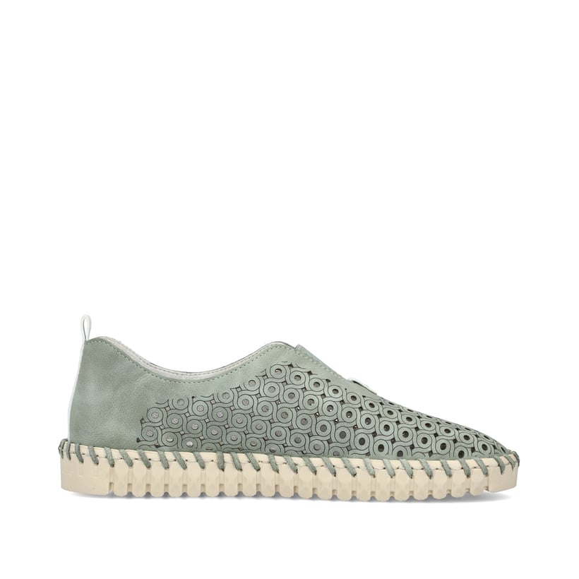 Rieker Artikelnummer N1963-52 Rieker Damen Slipper khakigrün Nur noch ein Tag übrig